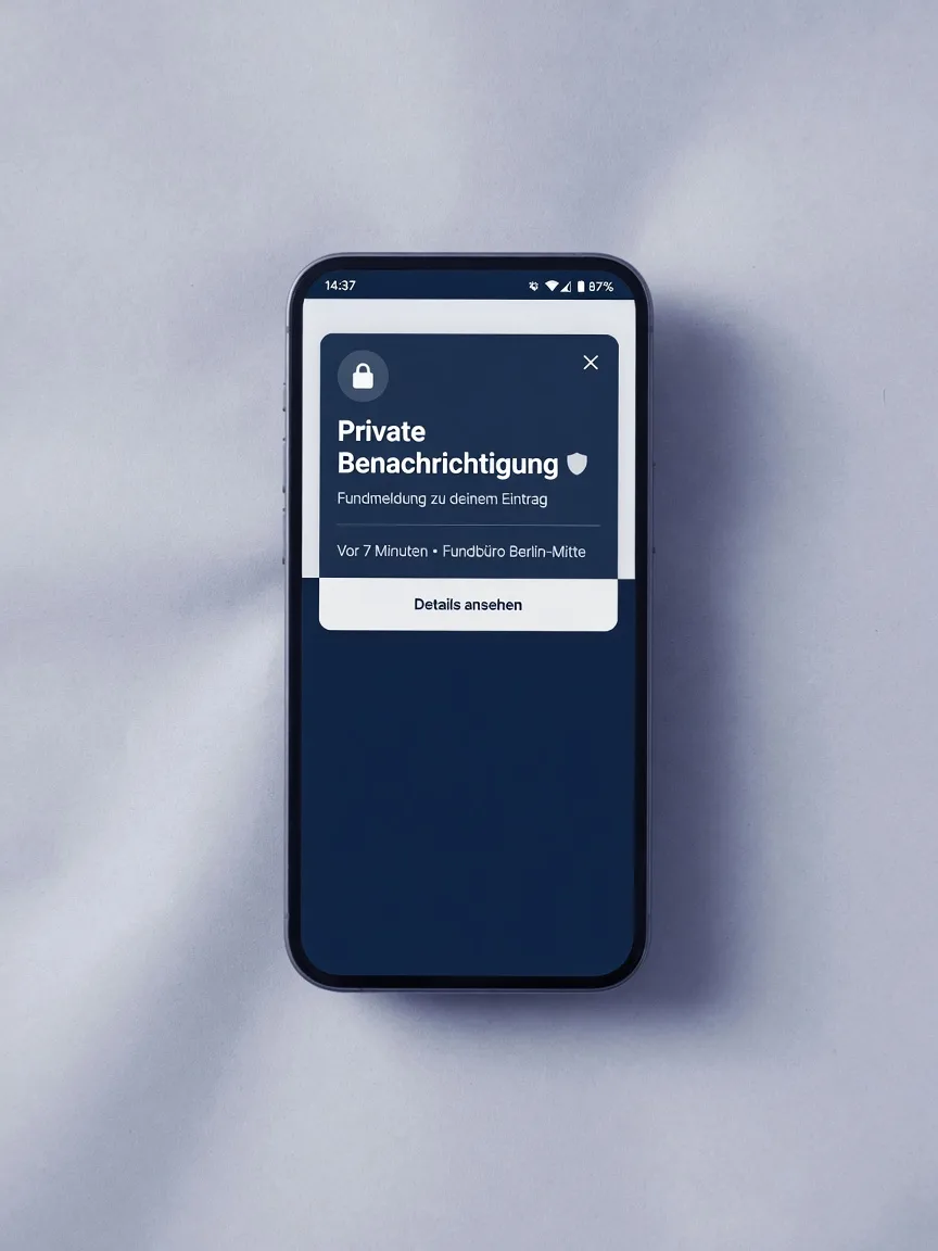 Beispiel einer privaten Benachrichtigung auf dem Smartphone